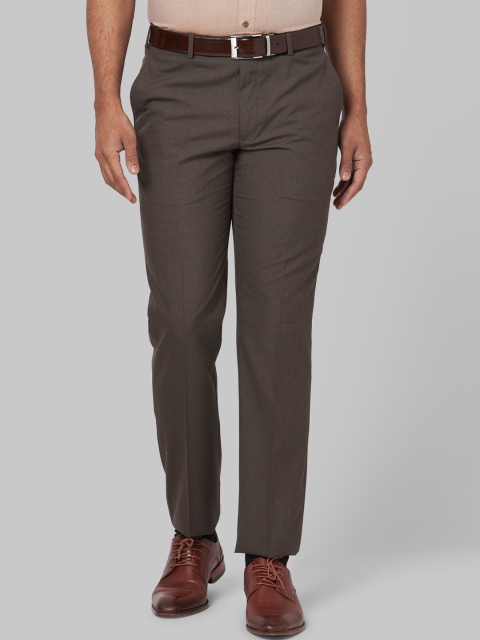 

Park Avenue Men Brown Solid Regular Fit Formal Trousers