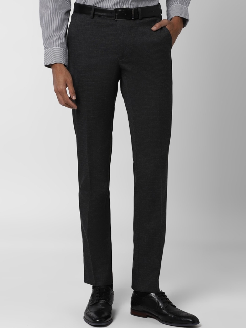 

Peter England Men Black Slim Fit Formal Trousers