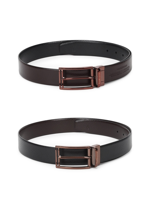 

Van Heusen Men Black & Brown Reversible Textured Belt