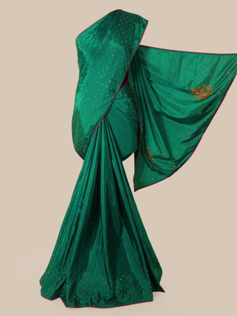 

Pothys Green Embellished Beads and Stones Art Silk Saree