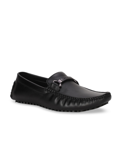 

Bruno Manetti Men Black Textured Driving Shoes