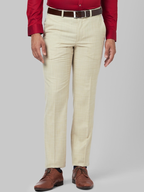 

Park Avenue Men Beige Solid Slim Fit Formal Trousers