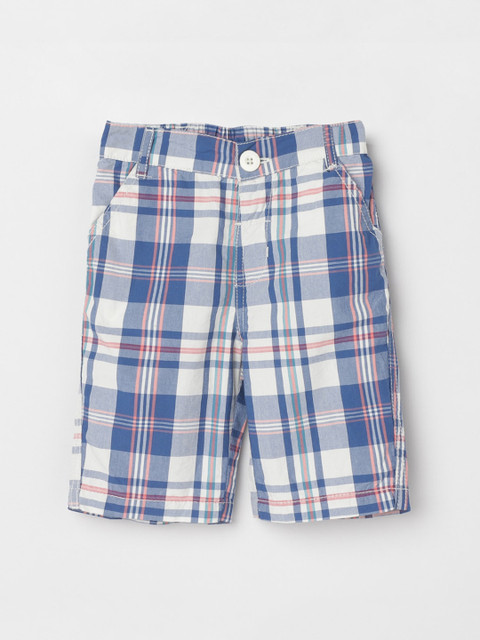 

max Boys Blue Checked Regular Fit Regular Shorts