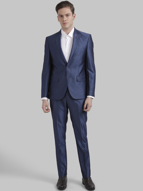 

Parx Men Blue Solid Single-Breasted Two-Piece Formal Suit