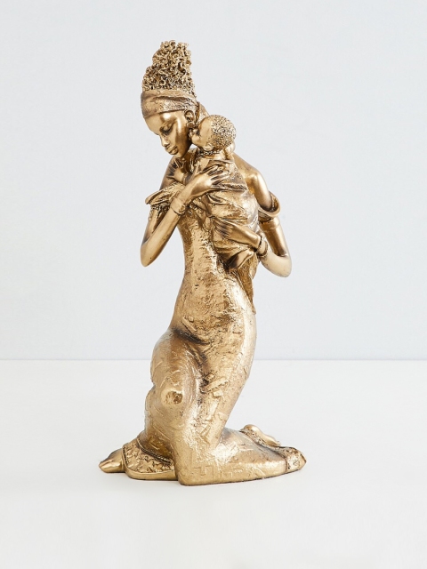

Home Centre Gold-Toned Jaguar Sitting Lady with Kid Figurine