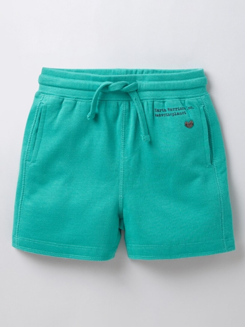 

Ed-a-Mamma Boys Green Solid Regular Fit Regular Shorts