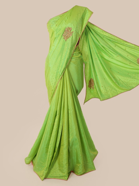 

Pothys Green Embellished Art Silk Saree