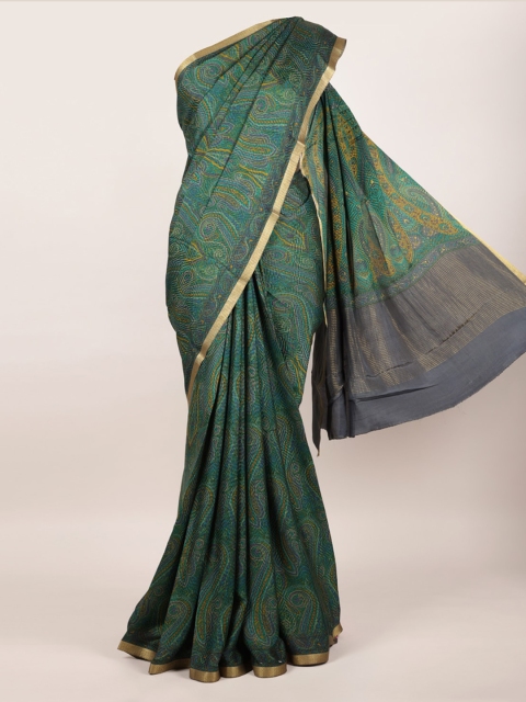

Pothys Green Zari Pure Crepe Saree