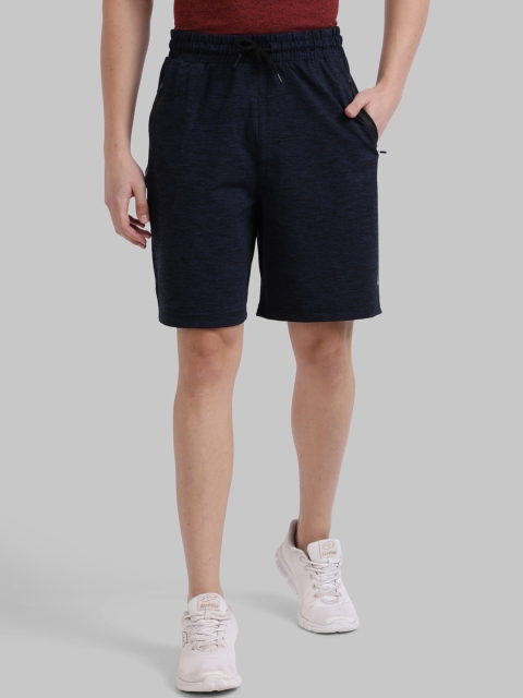 Parx Men Blue Solid Regular Fit Sports Shorts