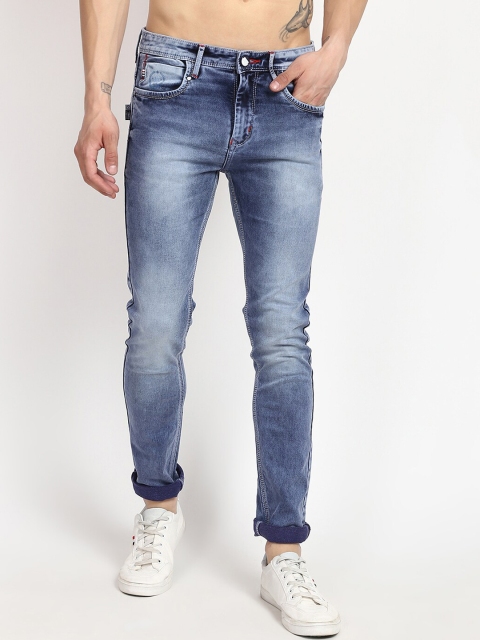 

V2 Value & Variety Men Blue Mildly Distressed Heavy Fade Jeans