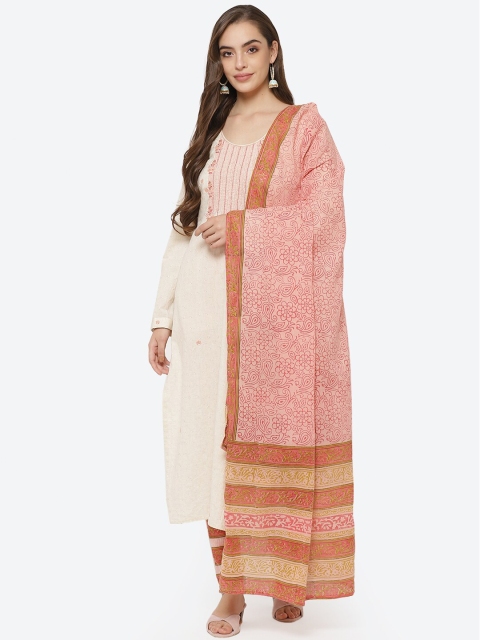 

Biba Pink & Off White Embroidered Unstitched Dress Material