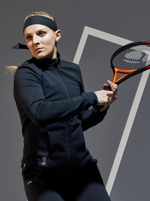 

Artengo By Decathlon Women Black Lightweight Sporty Jacket