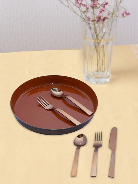

nestroots Rust Red & Copper-Toned Serving Plate and Cutlery Set