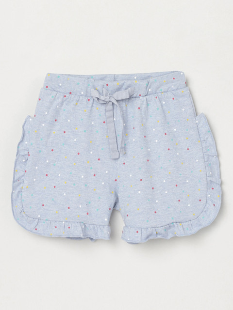 

max Girls Blue Printed Regular Fit Regular Shorts