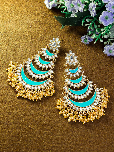 

aadita Gold-Toned Classic Chandbalis Earrings