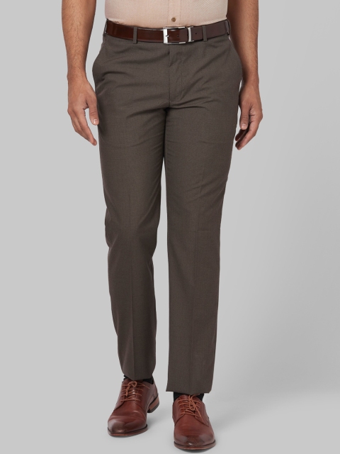 

Park Avenue Men Brown Solid Regular Fit Formal Trousers