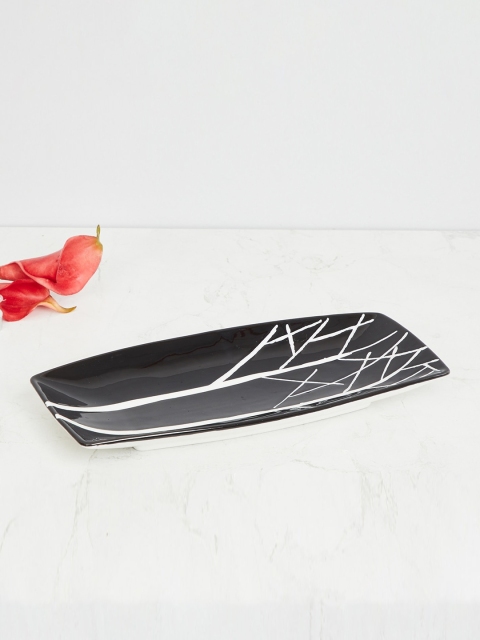 

Home Centre Black & White Galaxy Printed Decorative Platter
