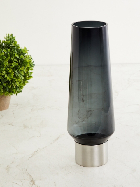 

Home Centre Black Splendid Solid Glass Vase With Base