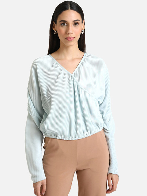 

Kazo Blue Wrap Top