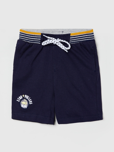 

max Boys Blue Solid Regular Fit Regular Shorts