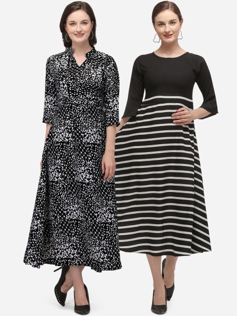 

Florence Multicolor Pack of 2 Crepe Printed Stitched Dress, Multi