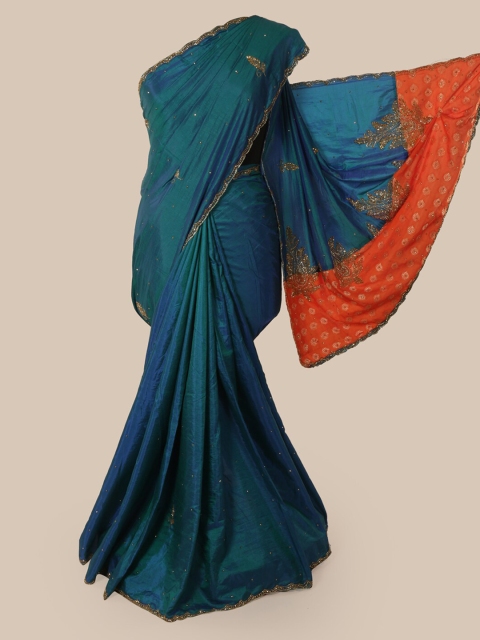 

Pothys Blue Embellished Art Silk Saree