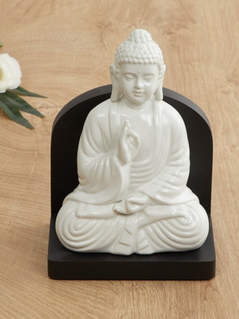 

Home Centre White Vitara Buddha Ceramic Bookend Figurine