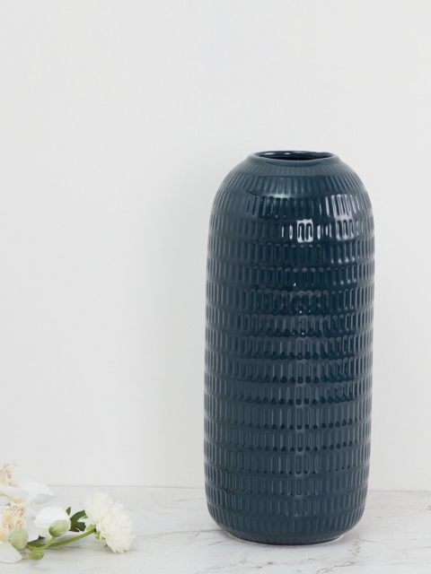

Home Centre Teal Blue Primrose Textured Vase