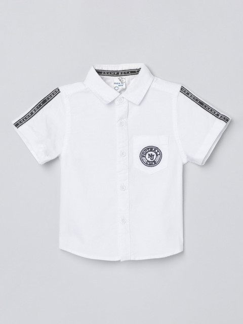 

max Boys White Regular Fit Solid Casual Shirt