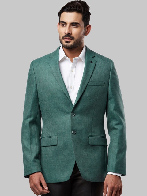 

Raymond Men Green Solid Single-Breasted Formal Blazer