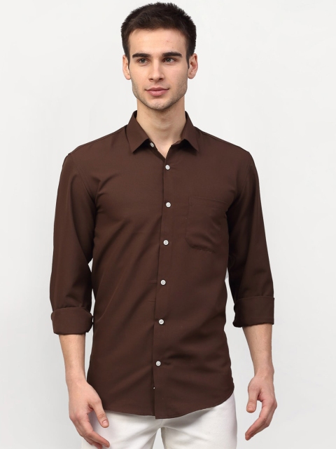 

JAINISH Men Coffee Brown Solid Regular Fit Casual Shirt