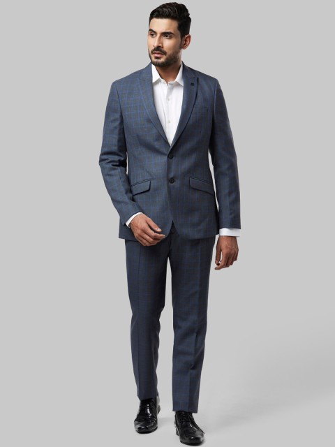 

Raymond Men Grey & Blue Checked Single-Breasted Formal Suit