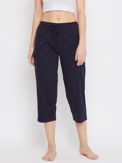 

C9 AIRWEAR Women Navy Blue Printed Cotton Capris