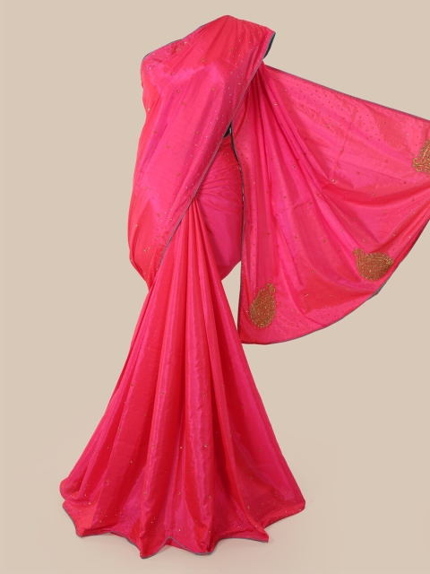 

Pothys Pink Embellished Art Silk Saree