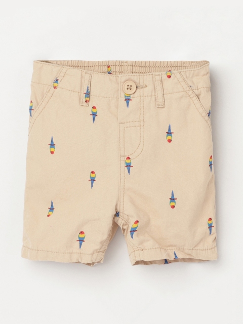 

max Boys Beige Printed Regular Fit Regular Shorts