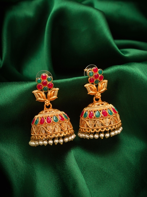 

aadita Gold-Plated Dome Shaped Jhumkas