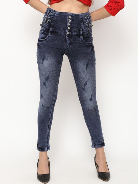 

V2 Value & Variety Women Blue Mildly Distressed Light Fade Jeans