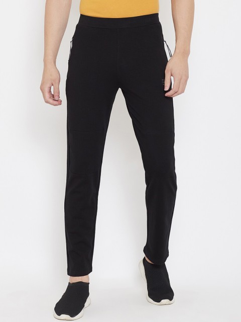 

Okane Men Black Solid Track Pants
