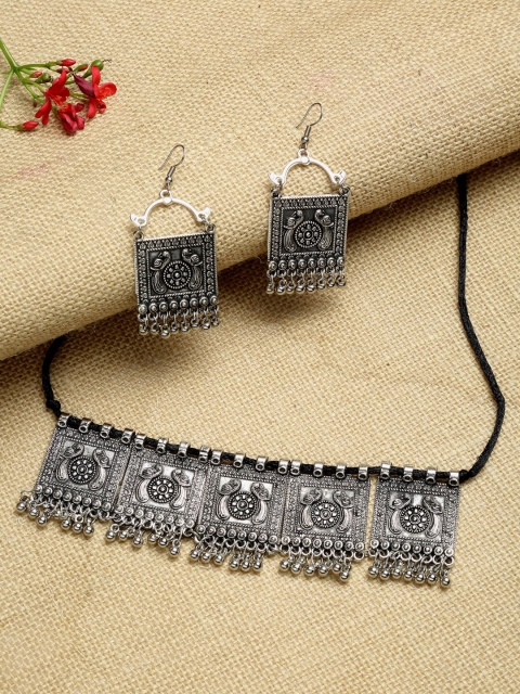 

NEUDIS Oxidised Silver-Plated Tasseled Jewellery Set