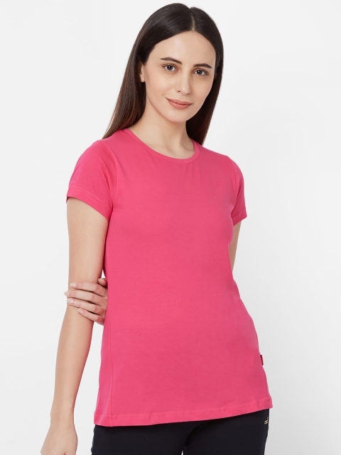 

Sweet Dreams Women Pink Solid Round Neck T-shirt