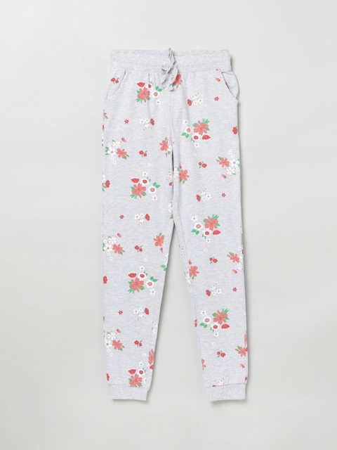 

max Girls Grey Printed Regular Trousers Regular Trousers