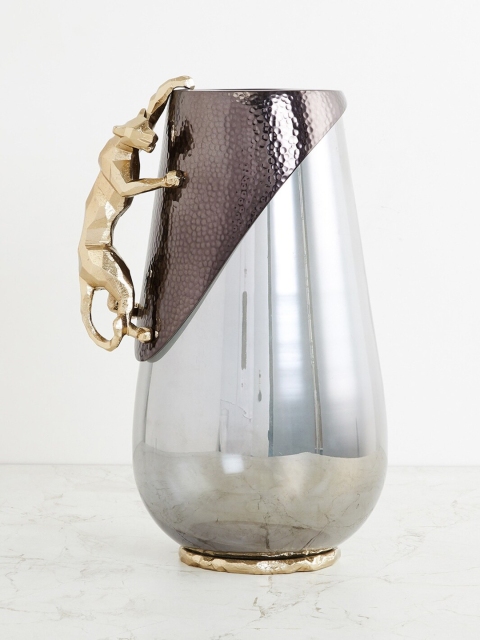 

Home Centre Silver-Toned & Gold-Toned Fiesta Panther Textured Vase