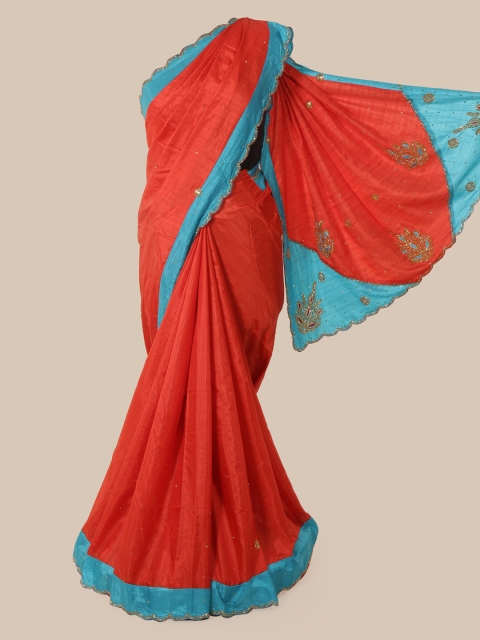 

Pothys Red & Blue Art Silk Saree