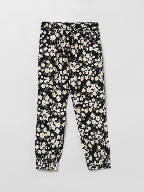 

max Girls Black Printed Regular Trousers Regular Trousers