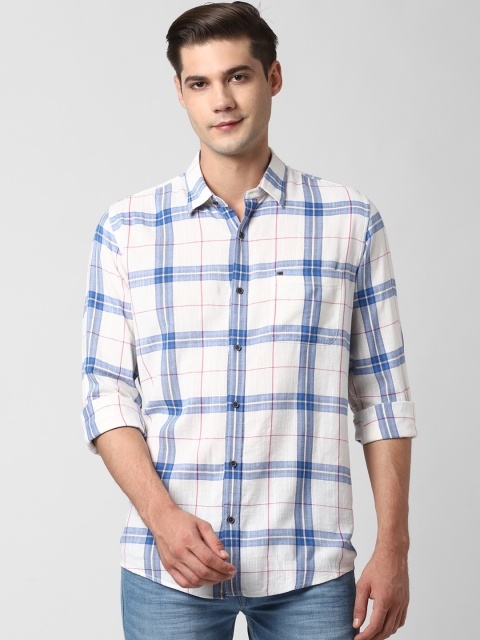 

Peter England Casuals Men Blue Regular Fit Checked Casual Shirt