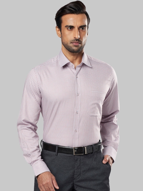 

Raymond Men Grey Grid Tattersall Checks Checked Formal Shirt