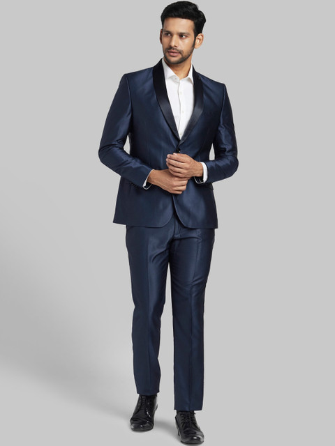 

Parx Men Blue Solid Single-Breasted Formal Suit