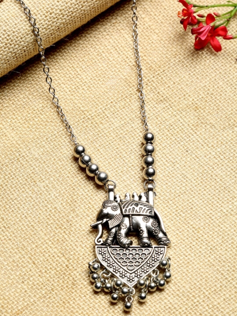

NEUDIS Silver-Toned Silver-Plated Oxidised Handcrafted Necklace