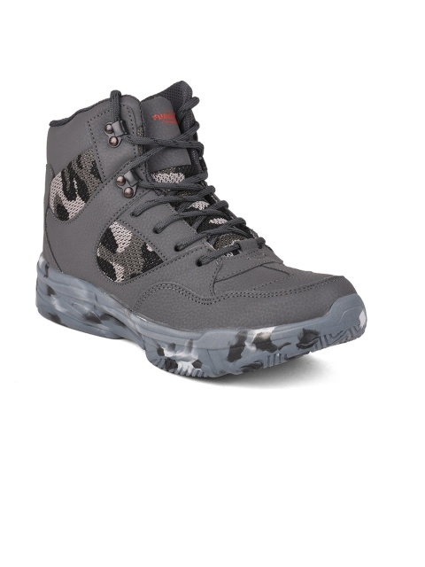 

Liberty Men Grey Mesh Mid-Top Running Shoes