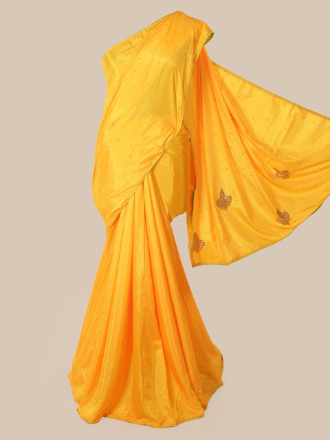 

Pothys Yellow Embellished Art Silk Saree